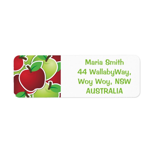Funky mixed apples return address label (Front)