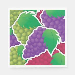 Funky mixed grapes napkin