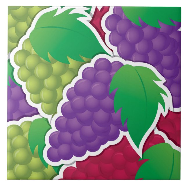 Funky mixed grapes tile (Front)