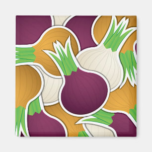 Funky mixed onions magnet