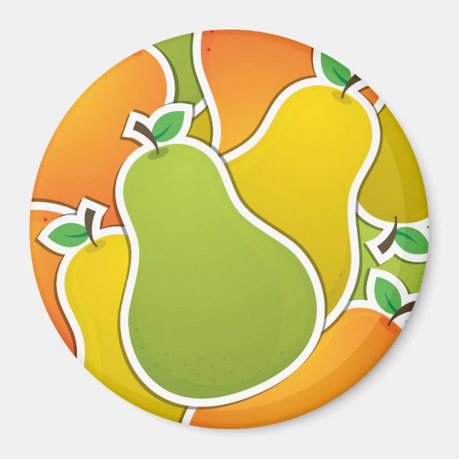 Funky mixed pear magnet (Front)