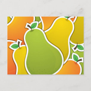 Funky mixed pear postcard