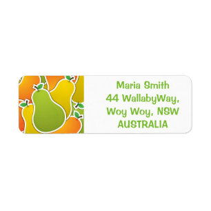 Funky mixed pear return address label