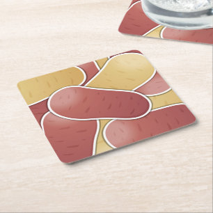 Funky mixed potato square paper coaster