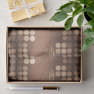 Funky Mocha Latte Bokeh Dots Tissue Paper