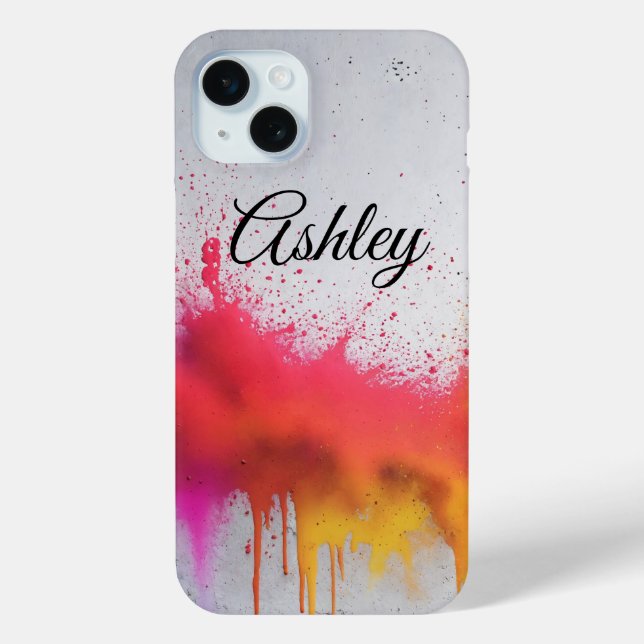 Funky modern eclectic splash of colour with drips  Case-Mate iPhone case (Back)