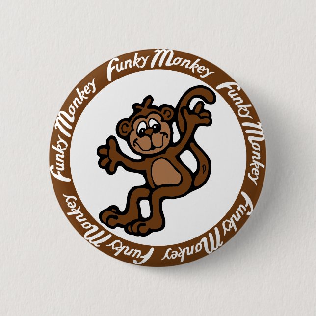 Funky Monkey 6 Cm Round Badge (Front)