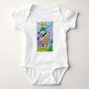 Funky Monkey and Banana Bird Baby Bodysuit