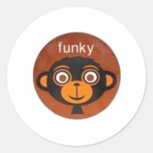 funky monkey classic round sticker
