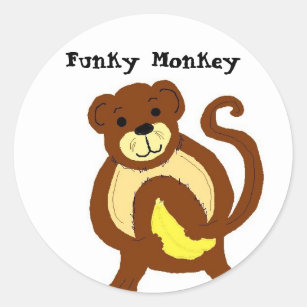 Funky Monkey Classic Round Sticker