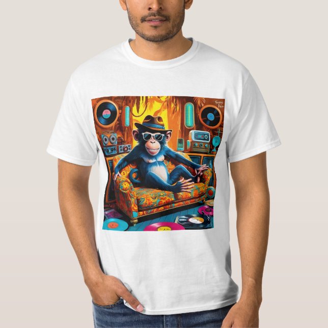 Funky monkey designed T-shirt for men  (Front)