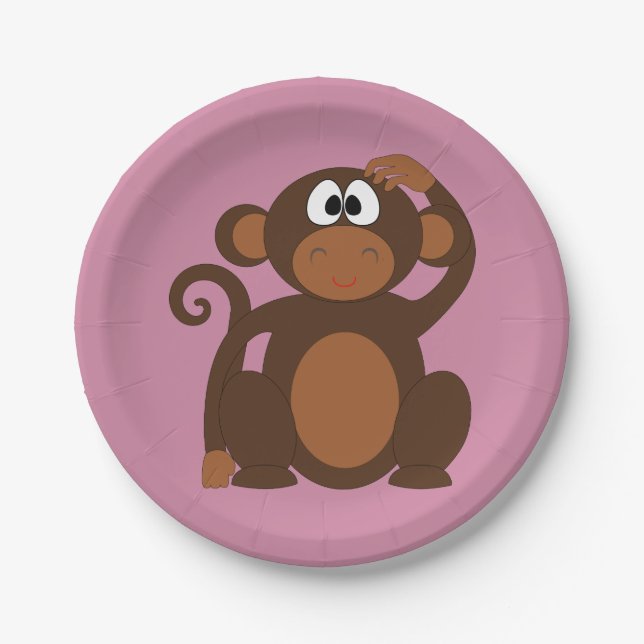 Funky Monkey Paper Plate (Front)