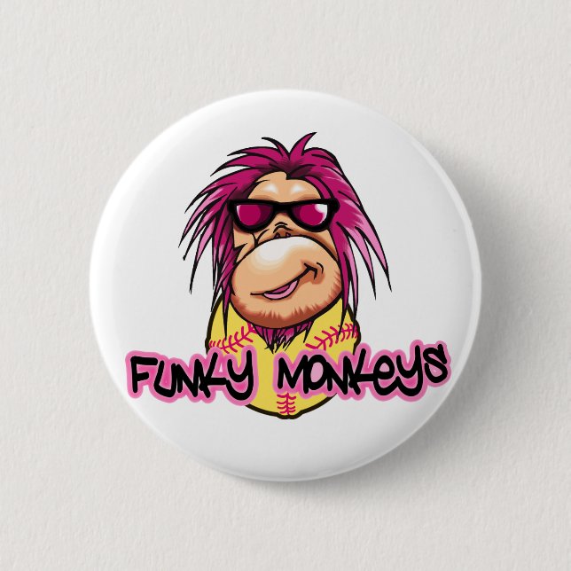 Funky Monkeys 6 Cm Round Badge (Front)
