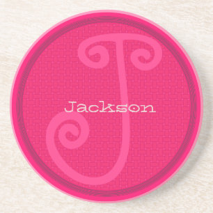 Funky Monogram Wedding Anniversary Coasters