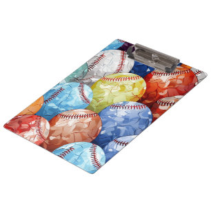 Funky Multi Coloured Baseballs Clipboard