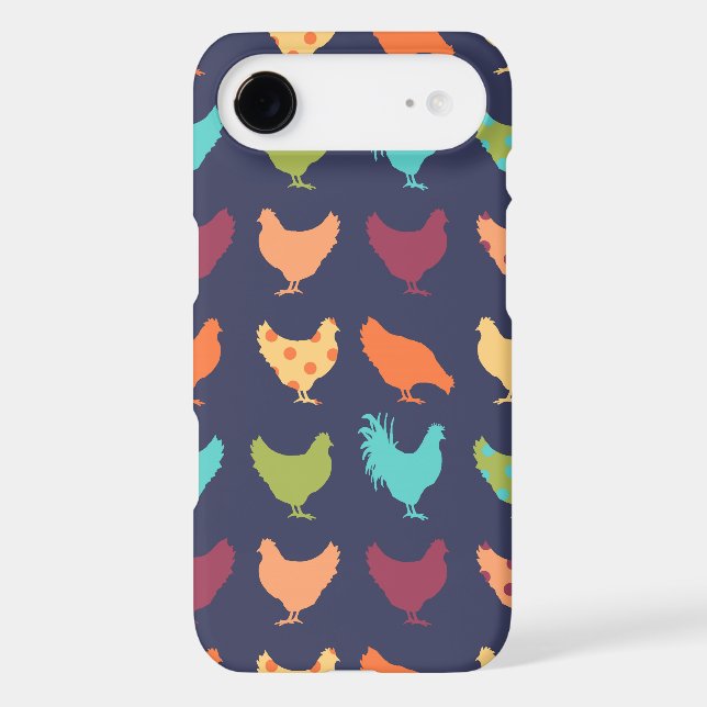 Funky Multi-coloured Chicken Pattern Case-Mate iPhone Case (Back)