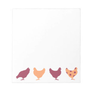 Funky Multi-coloured Chicken Pattern Notepad