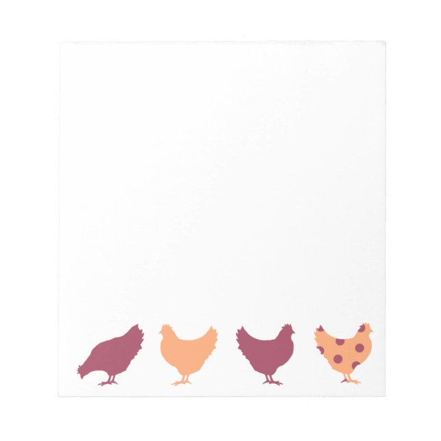 Funky Multi-coloured Chicken Pattern Notepad (Front)