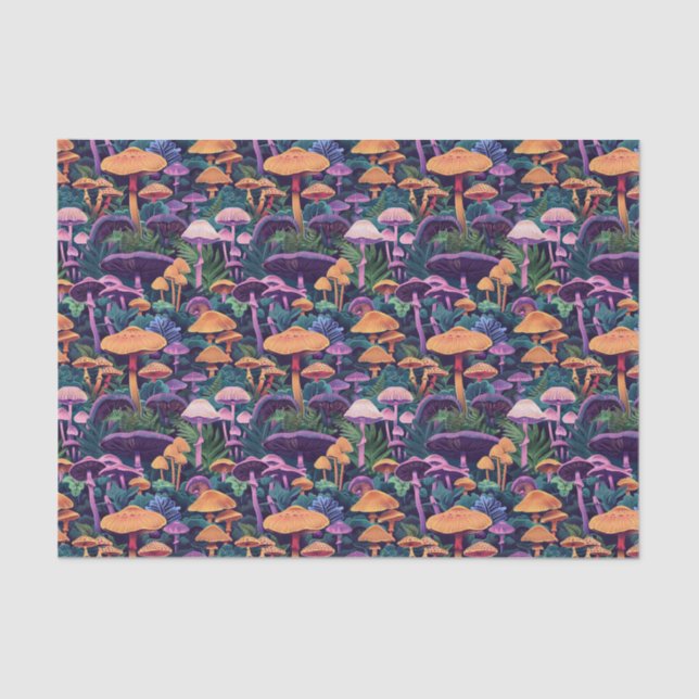 Funky Mushrooms Pattern Decoupage Tissue Paper (Front)