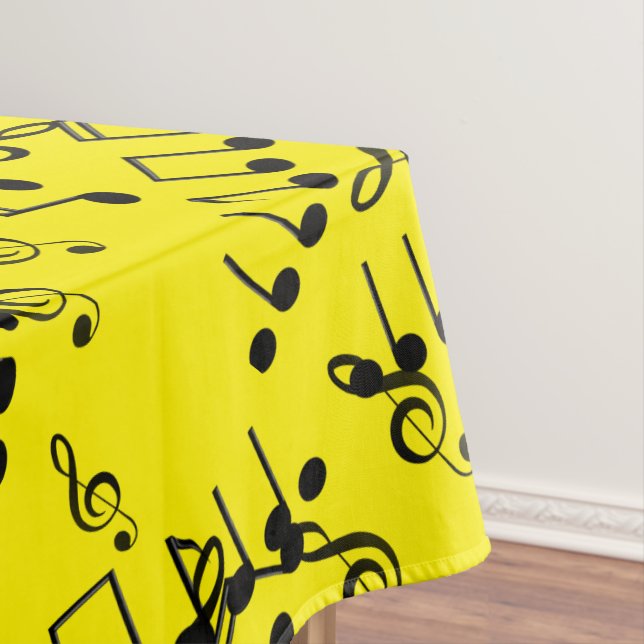 Funky Musical Music Notes Treble Clef Tablecloth (In Situ)