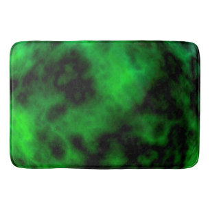 Funky Neon Green Emerald Halloween Abstract Bath Mat
