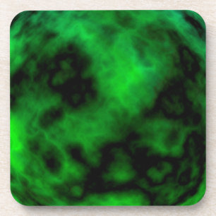Funky Neon Green Emerald Halloween Abstract Coaster