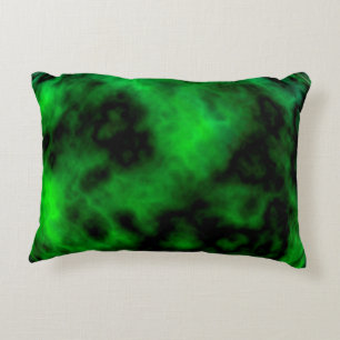 Funky Neon Green Emerald Halloween Abstract Decorative Cushion