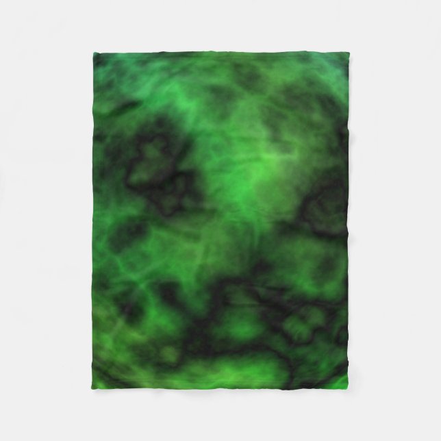 Funky Neon Green Emerald Halloween Abstract Fleece Blanket (Front)