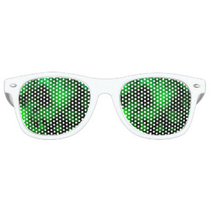 Funky Neon Green Emerald Halloween Abstract Retro Sunglasses