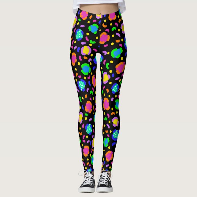 Funky Neon Leopard Leggings (Front)