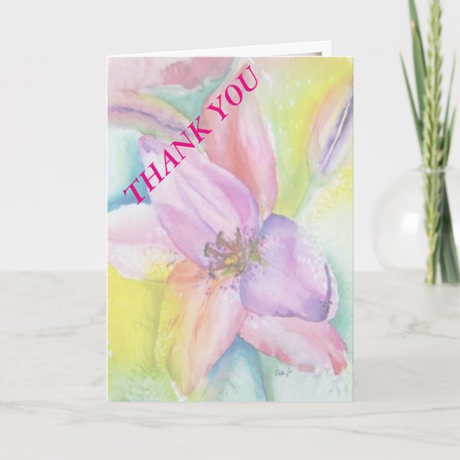 FUNKY NEON LILY THANK YOU CARD (Front)