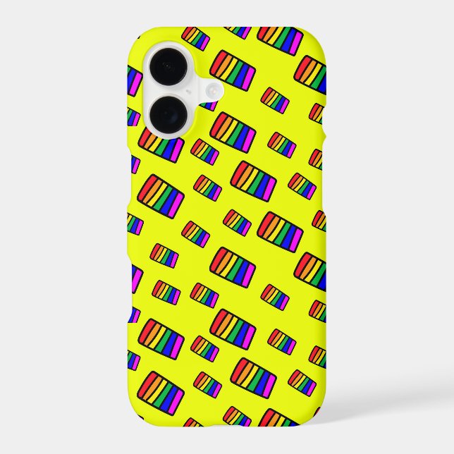 Funky Neon Rainbow Block Pattern (Back)