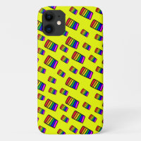 Funky Neon Rainbow Block Pattern