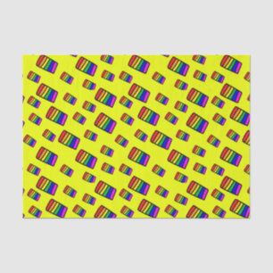 Funky Neon Rainbow Block Pattern Tissue Paper