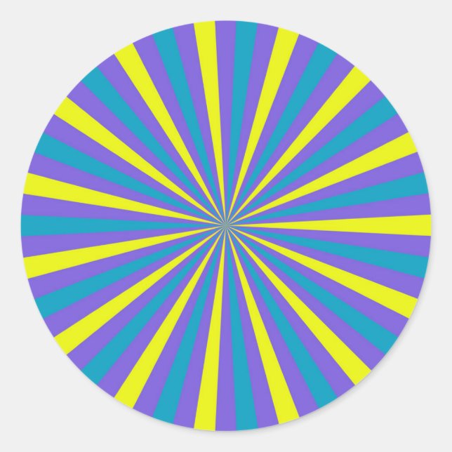 Funky Neon Sunburst Pattern Sticker (Front)