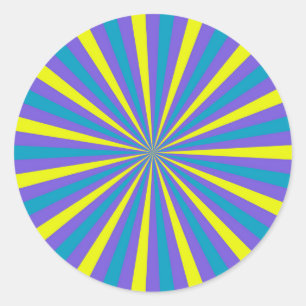 Funky Neon Sunburst Pattern Sticker
