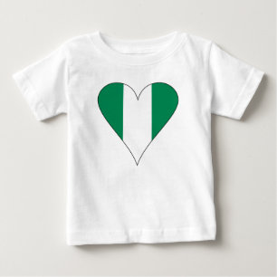 Funky Nigerian Heart Flag  Baby T-Shirt