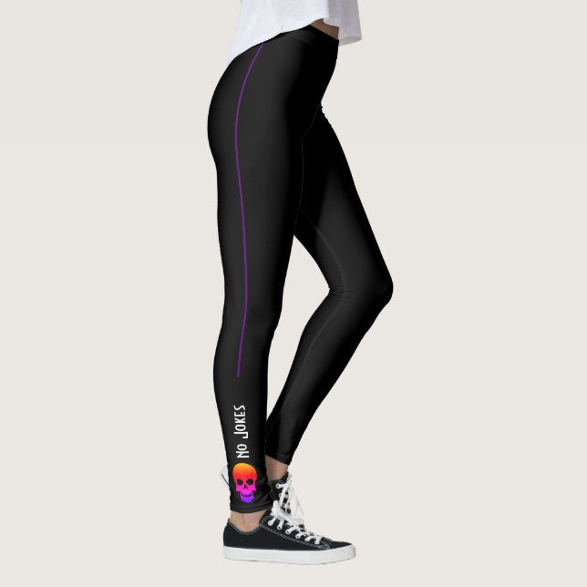 Funky No Jokes Bright Skull Leggings (Right)