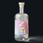 Funky Ombre Big Monogram Modern Bold Simple Gin Liquor Bottle Label<br><div class="desc">This ultra modern bold typography bottle label. It is customisable to other colours and is part of a unique suite and collection by Phrosne Ras Design. This would be great for those planning a fun black & white event. Was inspired by fun-loving people who love a good party and don't...</div>