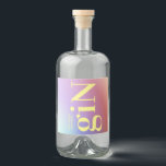 Funky Ombre Big Monogram Modern Bold Simple Gin Liquor Bottle Label<br><div class="desc">This ultra modern bold typography bottle label. It is customisable to other colours and is part of a unique suite and collection by Phrosne Ras Design. This would be great for those planning a fun black & white event. Was inspired by fun-loving people who love a good party and don't...</div>