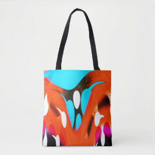 Funky orange fashion tote bag