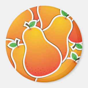 Funky orange pear magnet