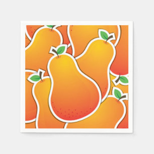 Funky orange pear napkin