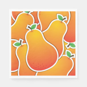 Funky orange pear napkin
