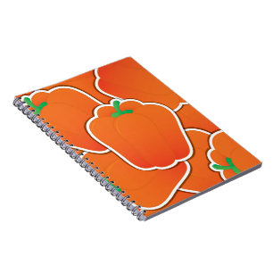 Funky orange pepper notebook