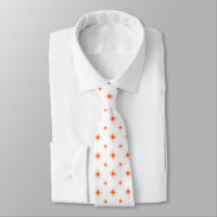 Funky Orange Starburst Pattern Retro Mid Century