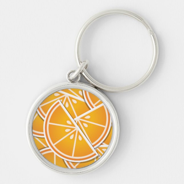 Funky orange wedges key ring (Front)