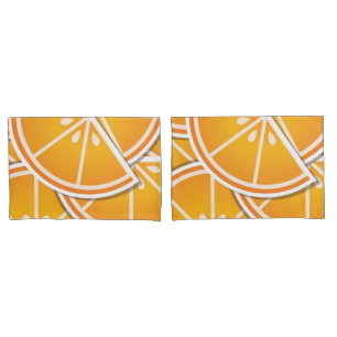 Funky orange wedges pillowcase