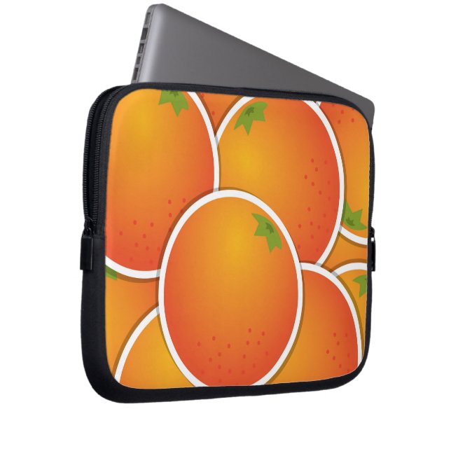 Funky oranges laptop sleeve (Front Right)