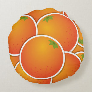Funky oranges round cushion